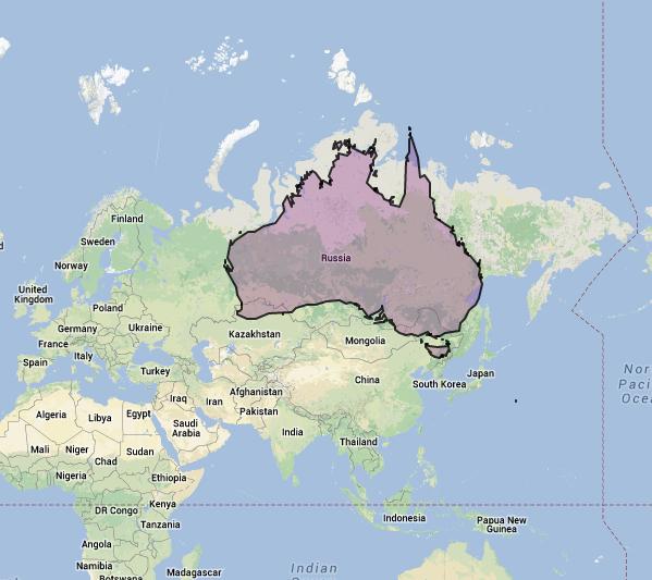 hărți din Australia și Rusia