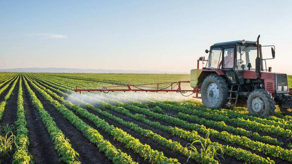 tracteur sur le terrain