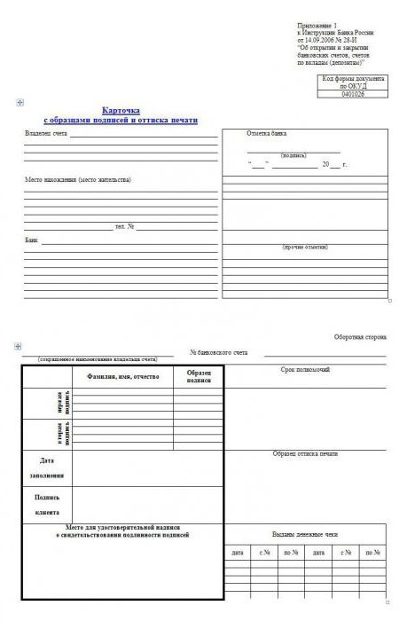 carte avec des échantillons de signatures et d'empreintes