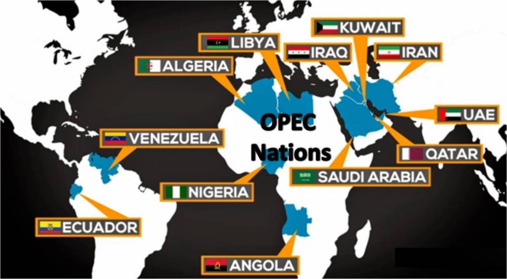 Map of OPEC countries