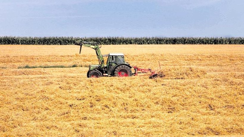 Le tracteur travaille sur le terrain