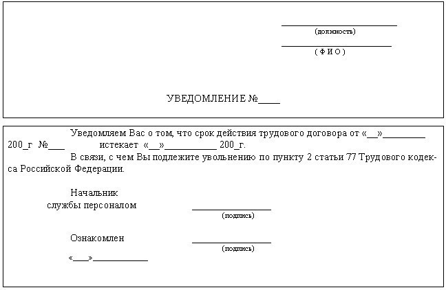 aviz de reziliere a unui contract de muncă pe durată determinată cu proba de director